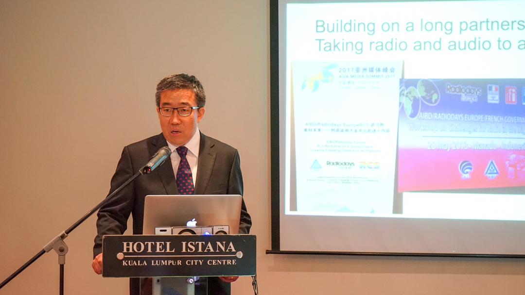 Director AIBD speaking at the launch of Radiodays Asia 2019 in Kuala Lumpur